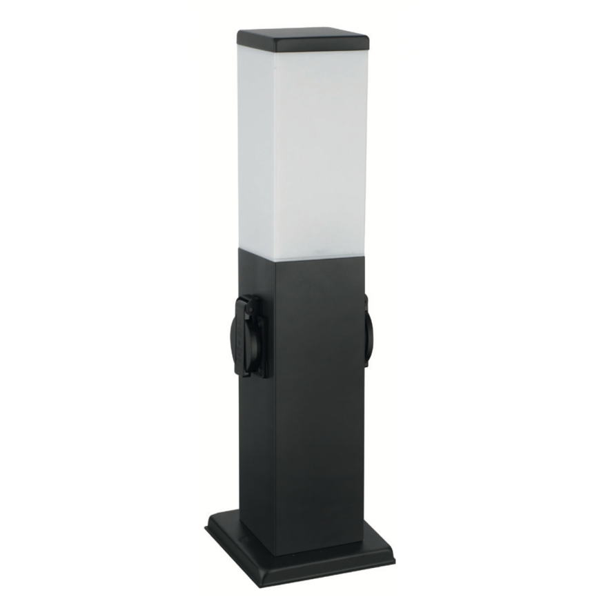 Brilagi - Lampă de exterior NOVA cu 2 prize SCHUKO, 1xE27/15W/230V, 40 cm, IP44, neagră