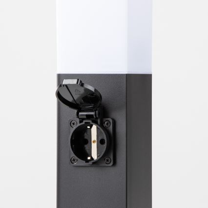 Brilagi - Lampă de exterior NOVA cu 2 prize SCHUKO, 1xE27/15W/230V, 40 cm, IP44, neagră