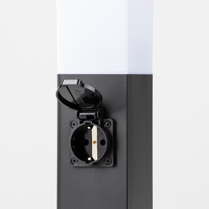Brilagi - Lampă de exterior NOVA cu 2 prize SCHUKO, 1xE27/15W/230V, 40 cm, IP44, neagră