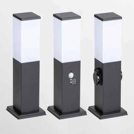 Brilagi - Lampă de exterior NOVA cu 2 prize SCHUKO, 1xE27/15W/230V, 40 cm, IP44, neagră