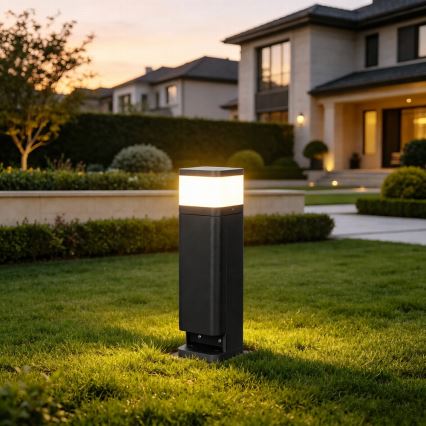 BRILAGI - Lampă de exterior cu 2 prize SCHUKO PILLAR 1xG9/11W/230V IP44 neagră