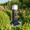 BRILAGI - Lampă de exterior cu 2 prize SCHUKO, soclu 1xE14/15W/230V, IP44, neagră