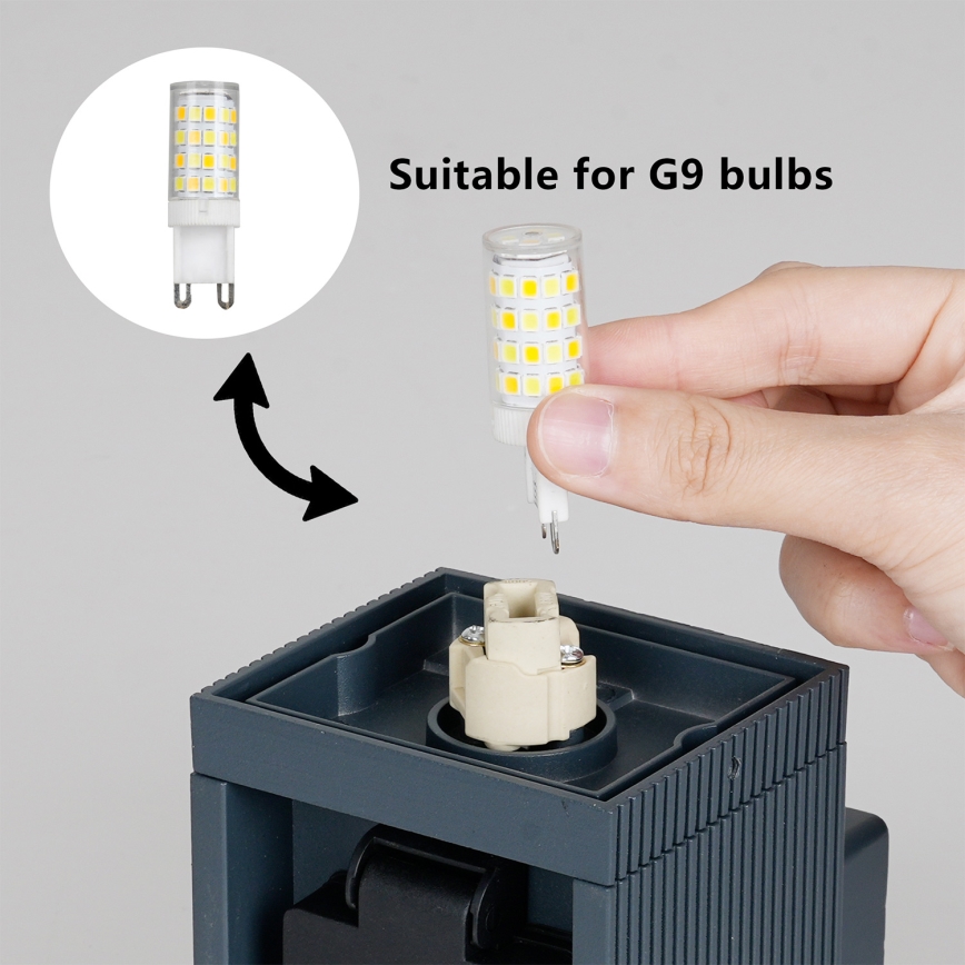 Brilagi - Lampă de perete pentru exterior PILLAR cu priză SCHUKO, 1x G9/11W/230V, IP44, antracit