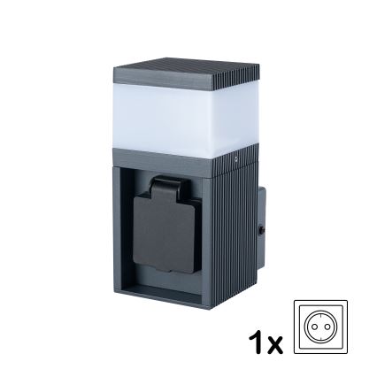 Brilagi - Lampă de perete pentru exterior PILLAR cu priză SCHUKO, 1x G9/11W/230V, IP44, antracit