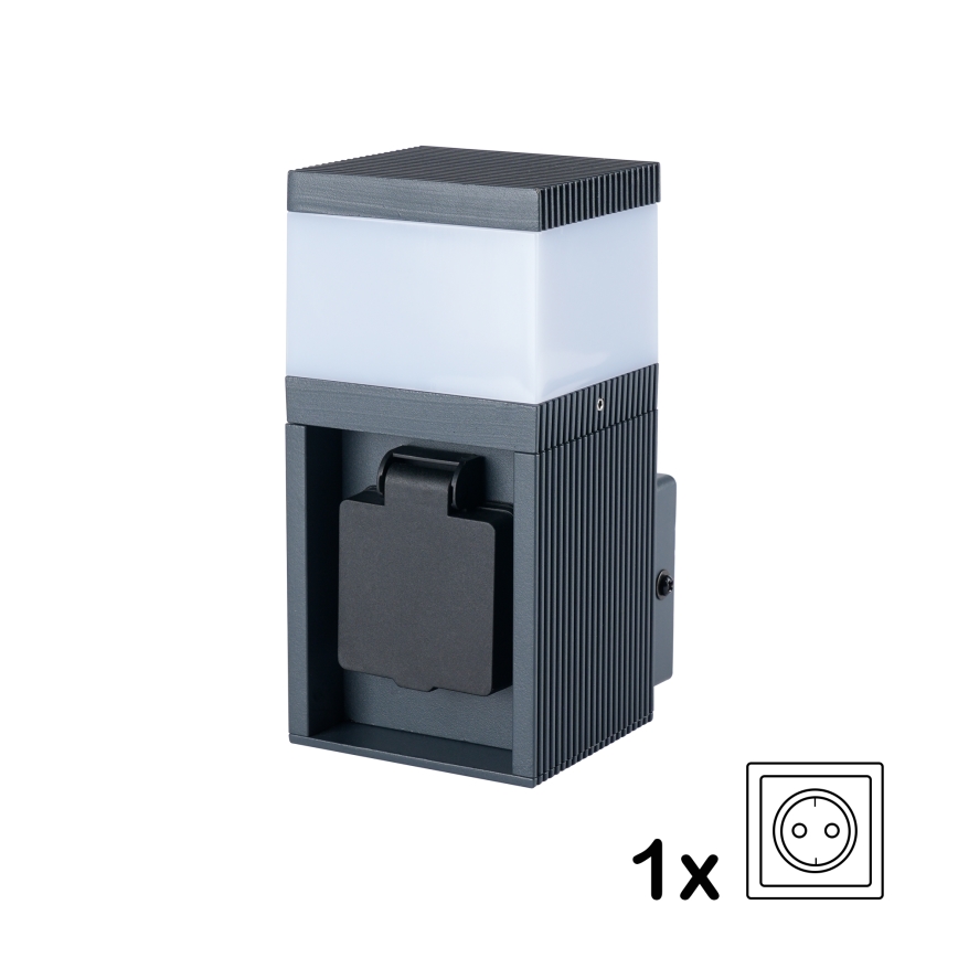 Brilagi - Lampă de perete pentru exterior PILLAR cu priză SCHUKO, 1x G9/11W/230V, IP44, antracit