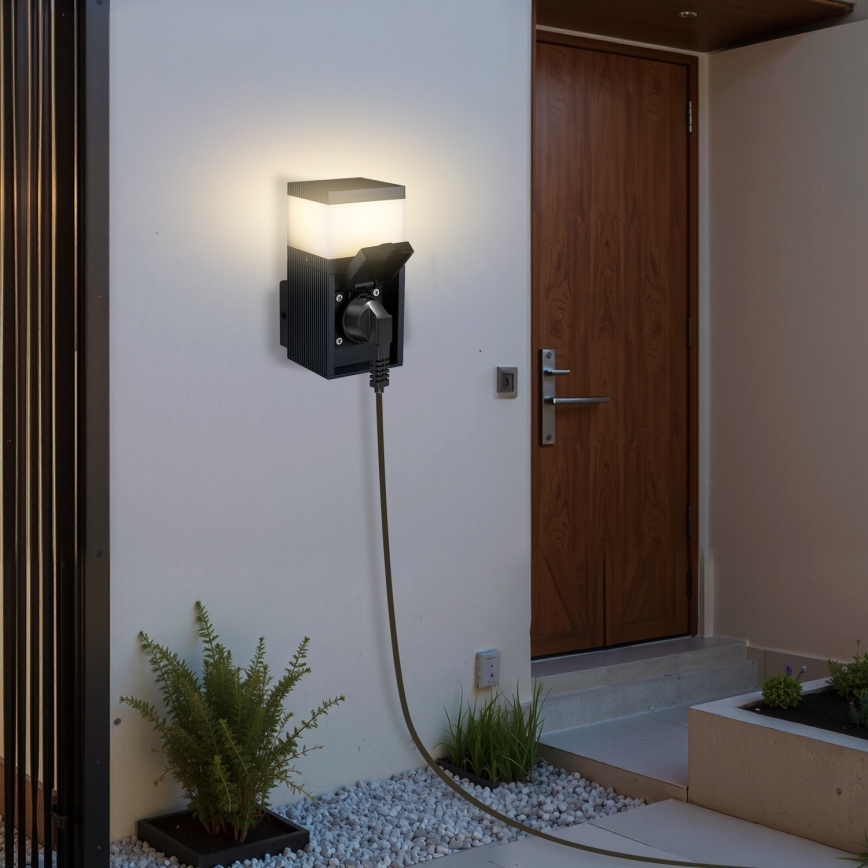 Brilagi - Lampă de perete pentru exterior PILLAR cu priză SCHUKO, 1x G9/11W/230V, IP44, antracit