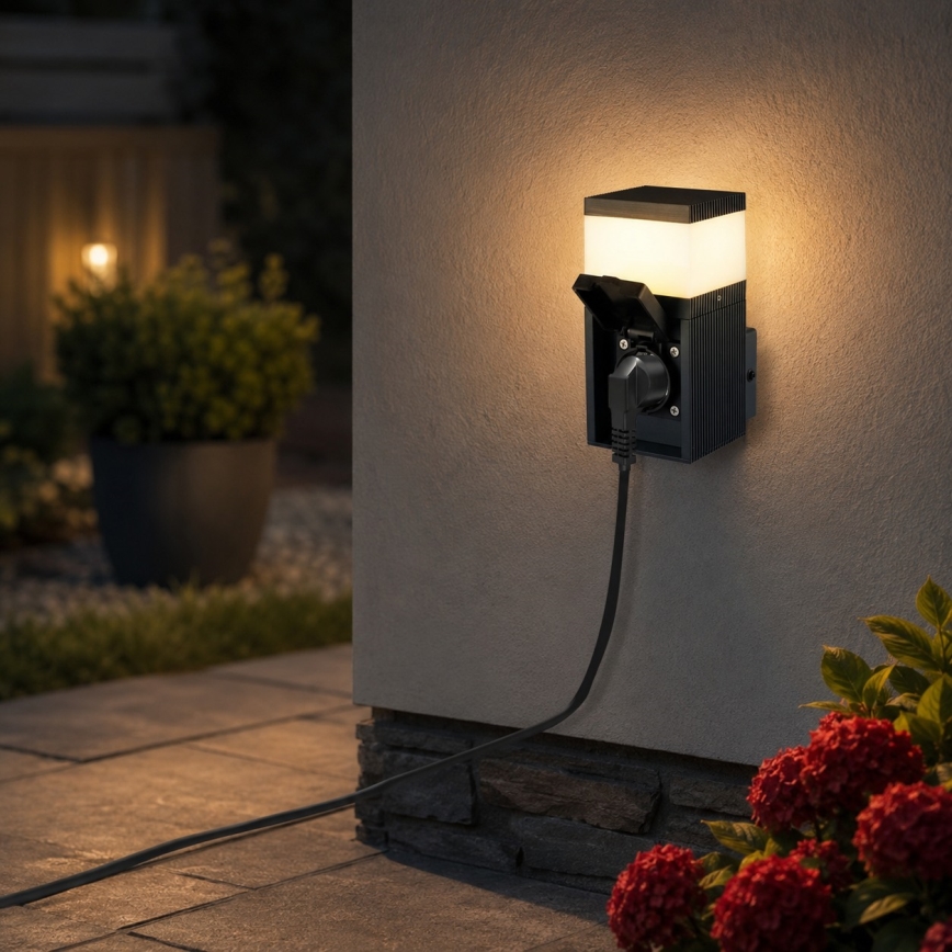 Brilagi - Lampă de perete pentru exterior PILLAR cu priză SCHUKO, 1x G9/11W/230V, IP44, antracit
