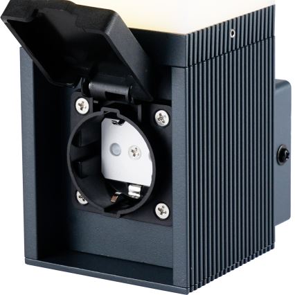 Brilagi - Lampă de perete pentru exterior PILLAR cu priză SCHUKO, 1x G9/11W/230V, IP44, antracit