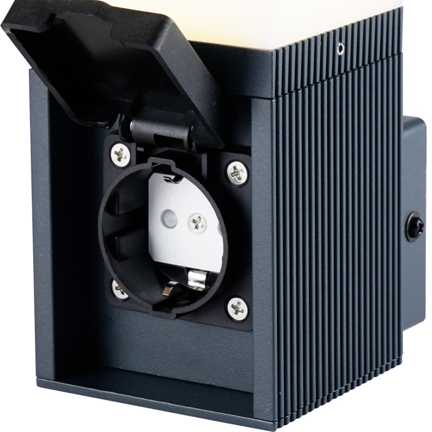 Brilagi - Lampă de perete pentru exterior PILLAR cu priză SCHUKO, 1x G9/11W/230V, IP44, antracit