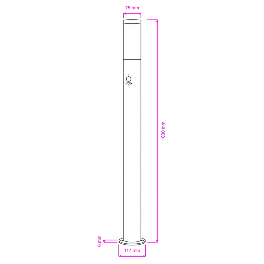 BRILAGI - Lampă de exterior cu senzor de mișcare ELIA 1xE27/20W/230V IP44 100 cm crom mat