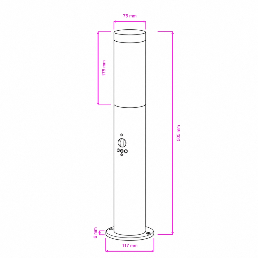 BRILAGI - Lampă de exterior cu senzor de mișcare ELIA 1xE27/20W/230V IP44 50 cm crom mat
