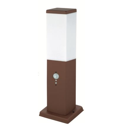Brilagi - Lampă de exterior cu senzor NOVA, 1 x E27, 15 W, 230 V, 40 cm, IP44, maro