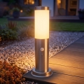 Brilagi - Lampă de exterior cu senzor NOVA 1xE27/15W/230V 40 cm IP44 crom mat