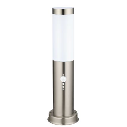 Brilagi - Lampă de exterior cu senzor NOVA 1xE27/15W/230V 40 cm IP44 crom mat