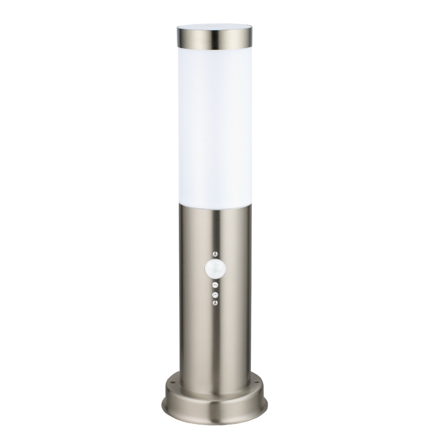 Brilagi - Lampă de exterior cu senzor NOVA 1xE27/15W/230V 40 cm IP44 crom mat