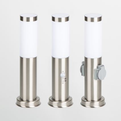 Brilagi - Lampă de exterior cu senzor NOVA 1xE27/15W/230V 40 cm IP44 crom mat