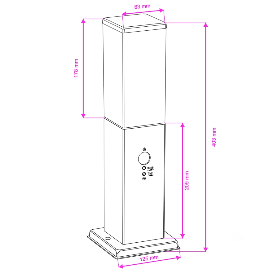Brilagi - Lampă de exterior cu senzor NOVA 1xE27/15W/230V, 40 cm, IP44, crom mat
