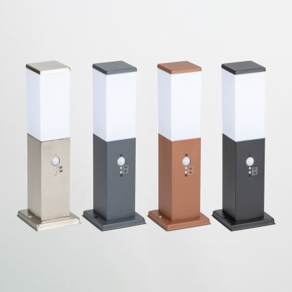 Brilagi - Lampă de exterior cu senzor NOVA 1xE27/15W/230V, 40 cm, IP44, crom mat