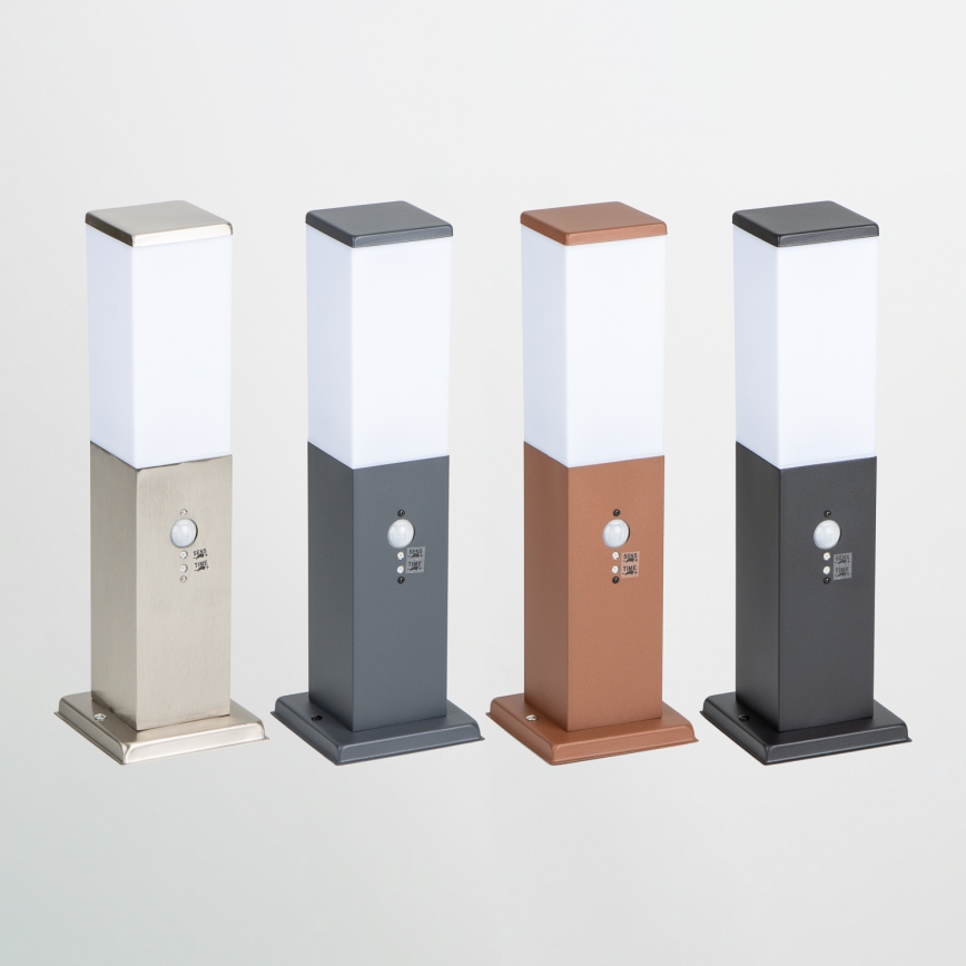 Brilagi - Lampă de exterior cu senzor NOVA 1xE27/15W/230V, 40 cm, IP44, crom mat