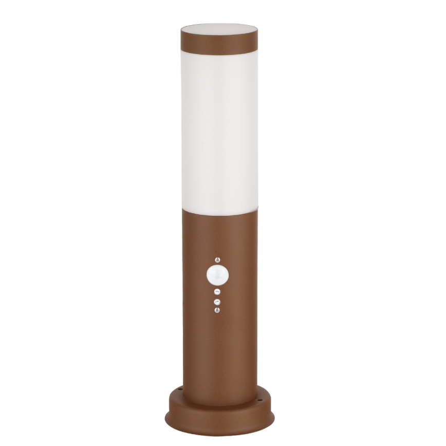 Brilagi - Lampă de exterior cu senzor NOVA 1xE27/15W/230V 40 cm IP44 maro