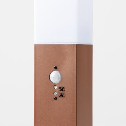 Brilagi - Lampă de exterior cu senzor NOVA 1xE27/15W/230V 40 cm IP44 maro