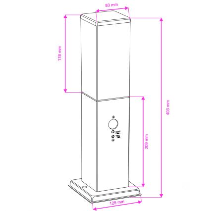 Brilagi - Lampă de exterior cu senzor NOVA 1xE27/15W/230V 40 cm IP44 maro
