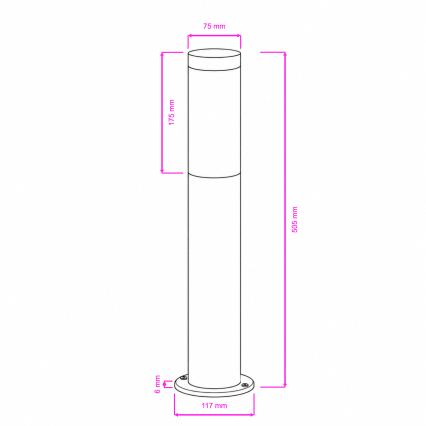 BRILAGI - Lampă de exterior ELIA 1xE27/20W/230V IP44, 50 cm, crom mat