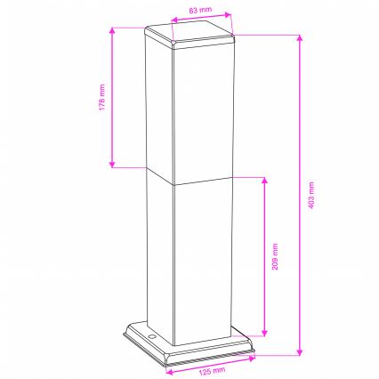 Brilagi - Lampă de exterior NOVA, 1xE27/15W/230V, 40 cm, IP44, antracit