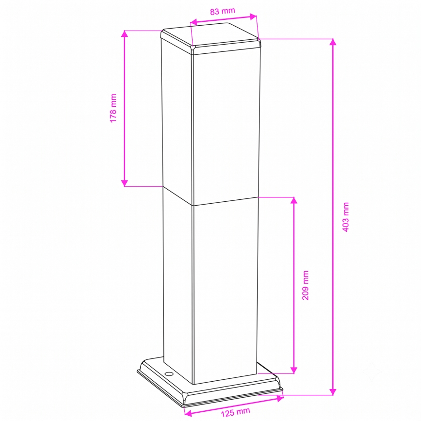 Brilagi - Lampă de exterior NOVA 1xE27/15W/230V 40 cm IP44 crom mat
