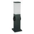 Brilagi - Lampă de exterior NOVA cu 2 prize SCHUKO, 1x E27/15W/230V, 40 cm, IP44, antracit
