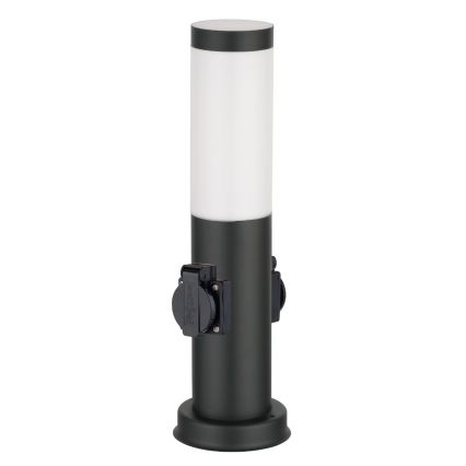 Brilagi - Lampă de exterior NOVA cu 2 prize SCHUKO 1xE27/15W/230V 40 cm IP44 neagră