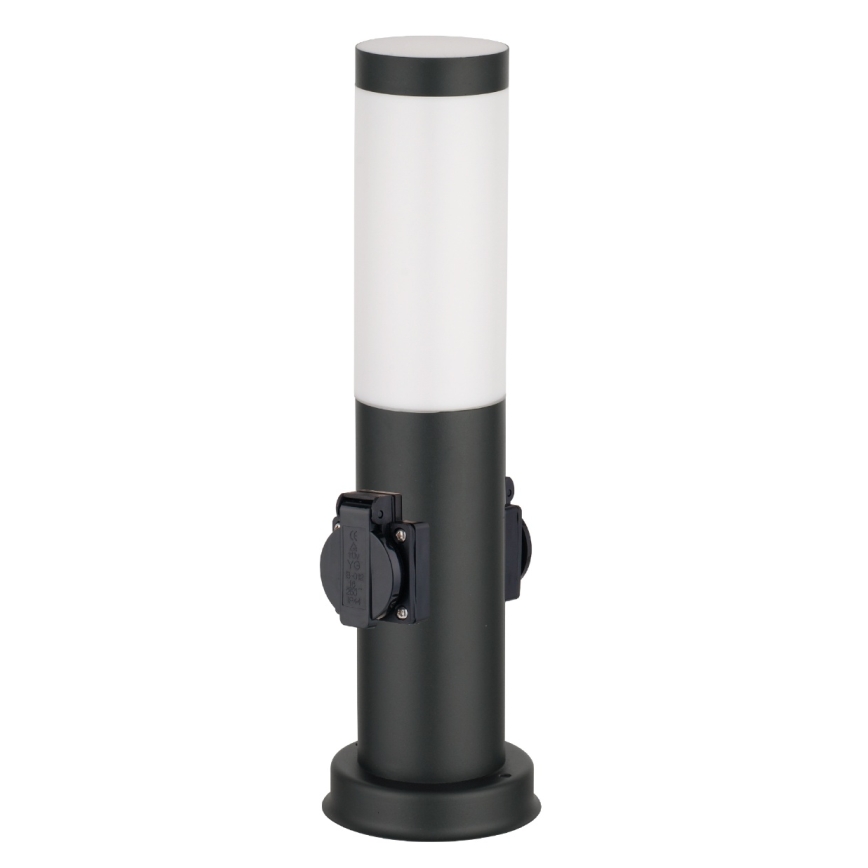 Brilagi - Lampă de exterior NOVA cu 2 prize SCHUKO 1xE27/15W/230V 40 cm IP44 neagră