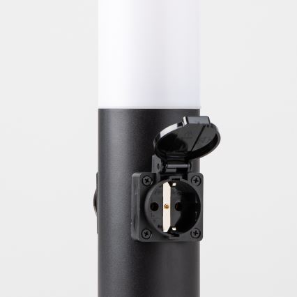 Brilagi - Lampă de exterior NOVA cu 2 prize SCHUKO 1xE27/15W/230V 40 cm IP44 neagră