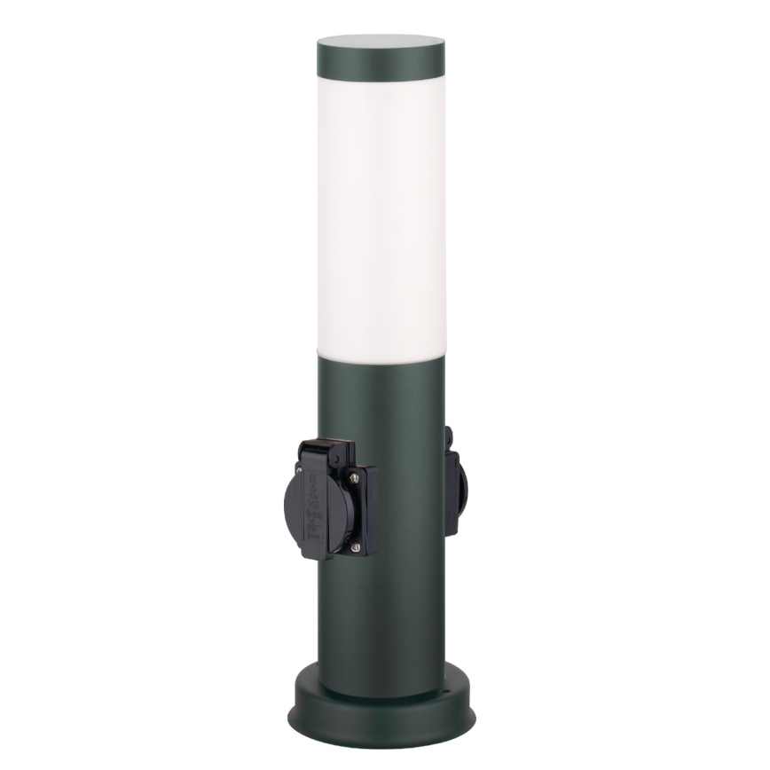 Brilagi - Lampă de exterior cu 2 prize SCHUKO NOVA, 1xE27/15W/230V, 40 cm, IP44, antracit