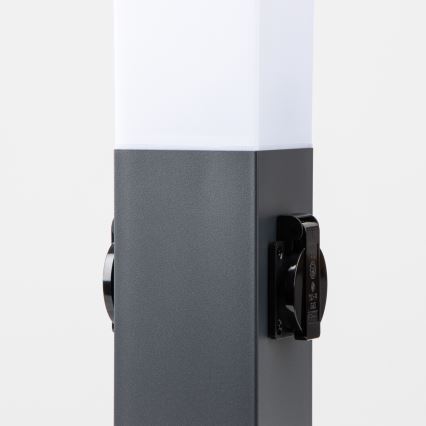 Brilagi - Lampă de exterior NOVA cu 2 prize SCHUKO, 1x E27/15W/230V, 40 cm, IP44, antracit