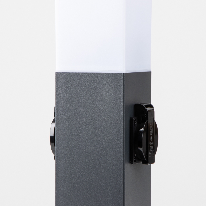 Brilagi - Lampă de exterior NOVA cu 2 prize SCHUKO, 1x E27/15W/230V, 40 cm, IP44, antracit