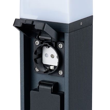 Brilagi - Lampă de exterior PILLAR cu 2 prize SCHUKO, 1xG9/11W/230V, IP44, antracit