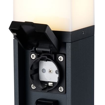 Brilagi - Lampă de exterior PILLAR, cu 2 prize SCHUKO, 1xG9/11W/230V, IP44, antracit