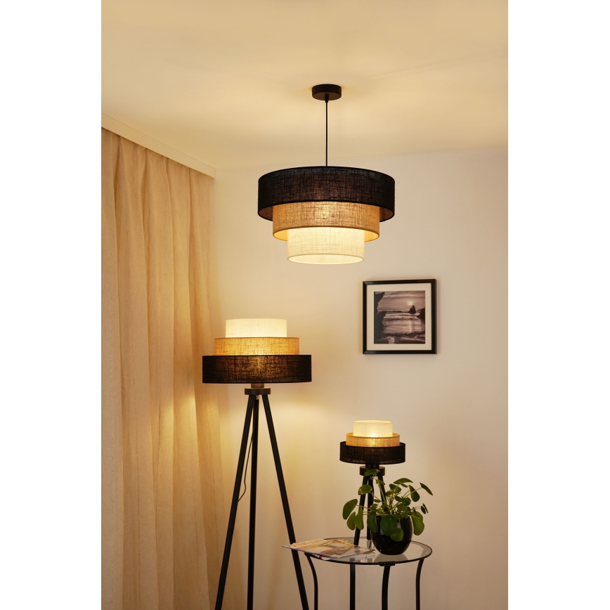 Brilagi - Lampă de masă ASPEN LUNETA 1xE27/15W/230V negru/bej/crem