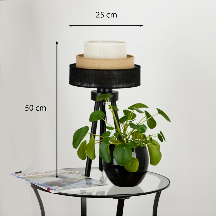 Brilagi - Lampă de masă ASPEN LUNETA 1xE27/15W/230V negru/bej/crem