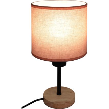 Brilagi - Lampă de masă pentru copii BOBO WOOD 1xE27/25W/230V stejar/negru/roz