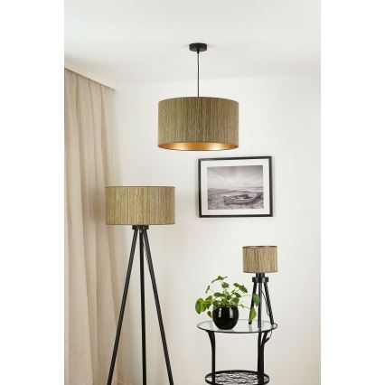 Brilagi - Lampă de masă BOSTON ROLLER 1xE27/15W/230V paie maro/auriu