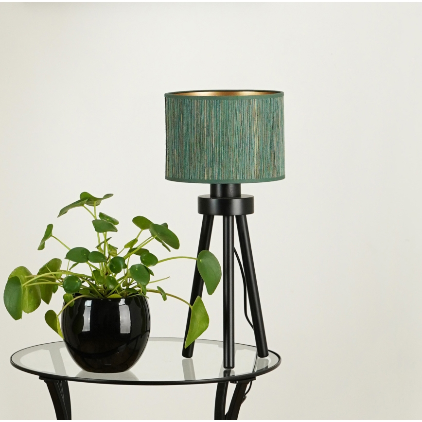 Brilagi - Lampă de masă BOSTON ROLLER 1xE27/15W/230V paie verde/auriu