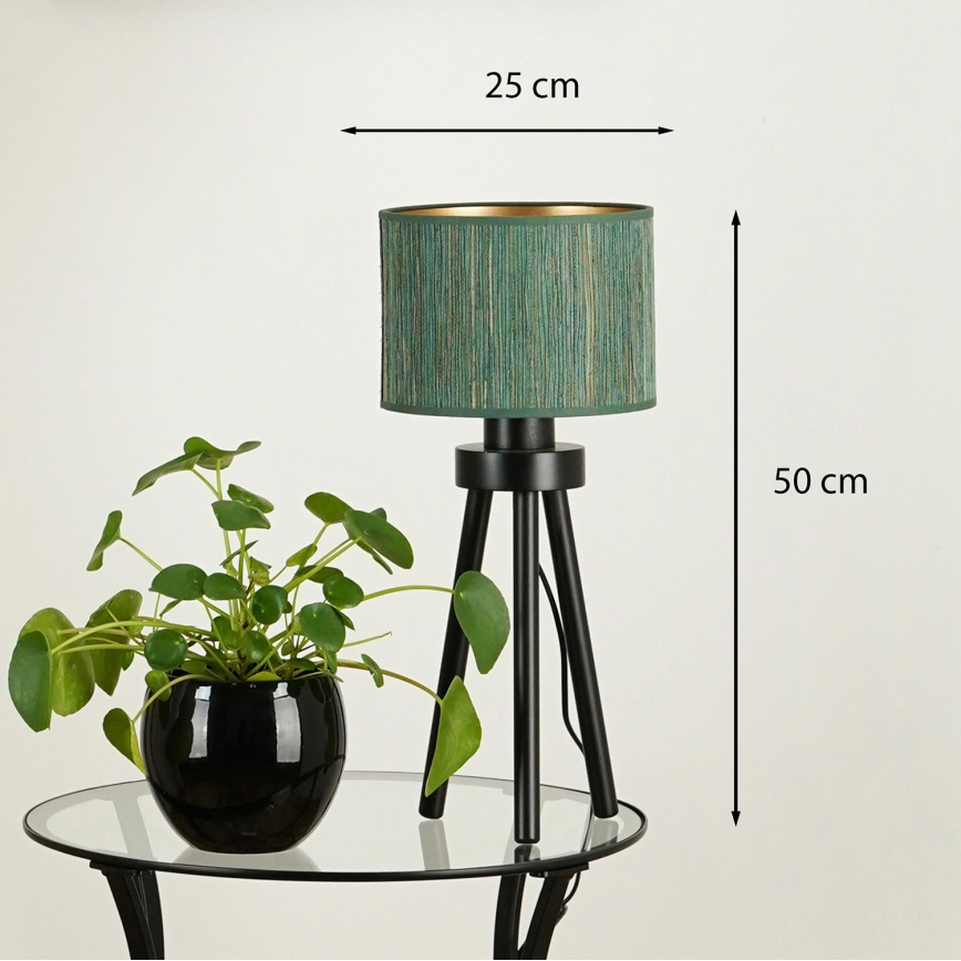 Brilagi - Lampă de masă BOSTON ROLLER 1xE27/15W/230V paie verde/auriu