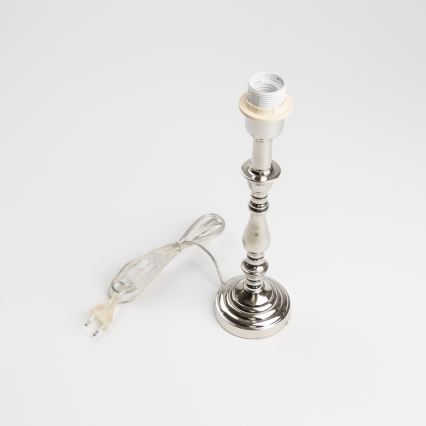 Brilagi - Lampă de masă CERIA 1xE27/60W/230V Ø 25 cm crom lucios/gri
