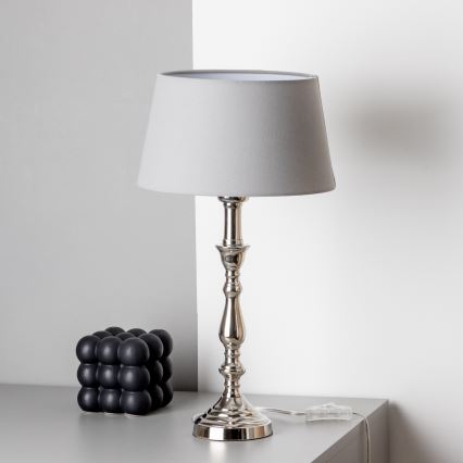 Brilagi - Lampă de masă CERIA 1xE27/60W/230V Ø 25 cm crom lucios/gri