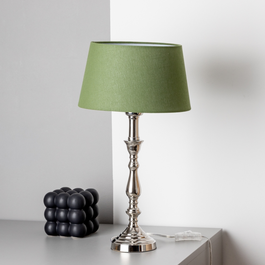 Brilagi - Lampă de masă CERIA 1xE27/60W/230V Ø 25 cm crom lucios/verde