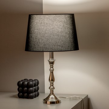 Brilagi - Lampă de masă CERIA 1xE27/60W/230V Ø 30 cm crom lucios/negru