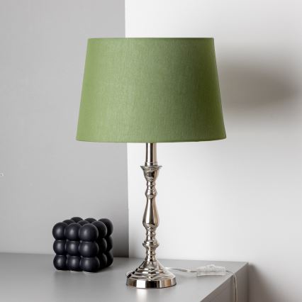 Brilagi - Lampă de masă CERIA 1xE27/60W/230V, Ø 30 cm, crom lucios/verde