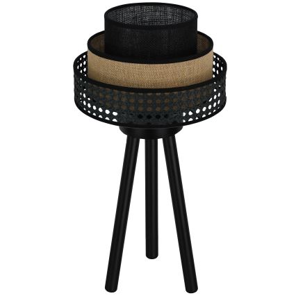Brilagi - Lampă de masă DAKOTA LUNETA 1xE27/15W/230V negru/ratan